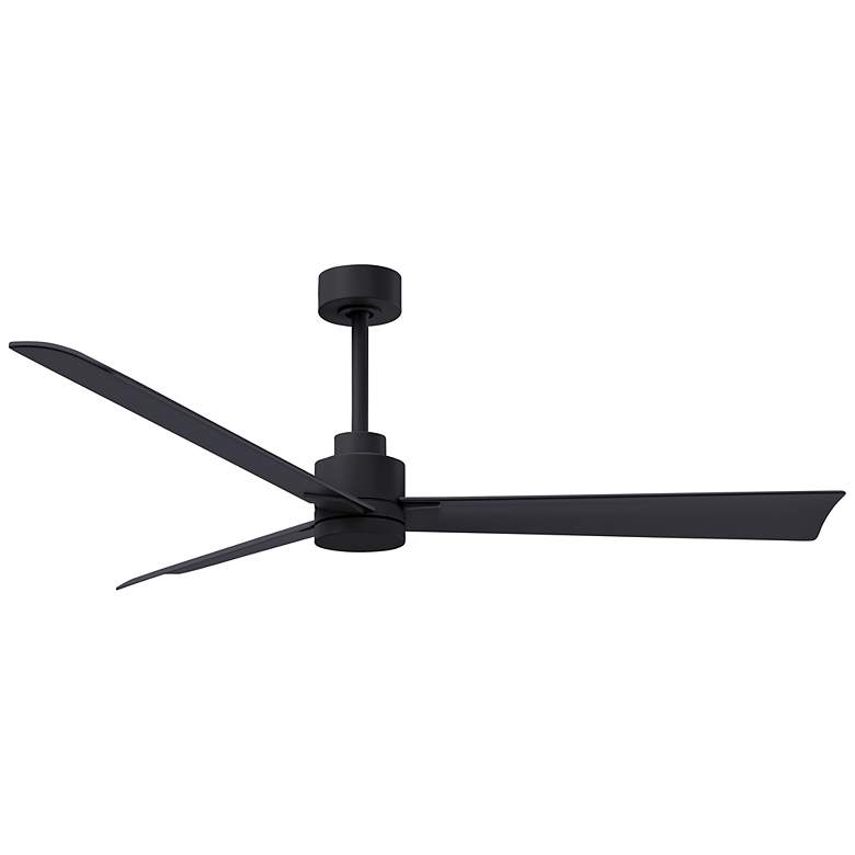 Image 1 56" Matthews Alessandra Wet Rated Matte Black Ceiling Fan with Remote