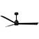 56" Matthews Alessandra Wet Rated Matte Black Ceiling Fan with Remote