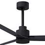 56" Matthews Alessandra Wet Rated Matte Black Ceiling Fan with Remote