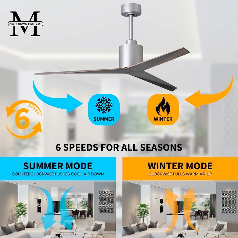Image 7 56" Matthews Eliza 3-Blade Brushed Nickel Ceiling Fan more views