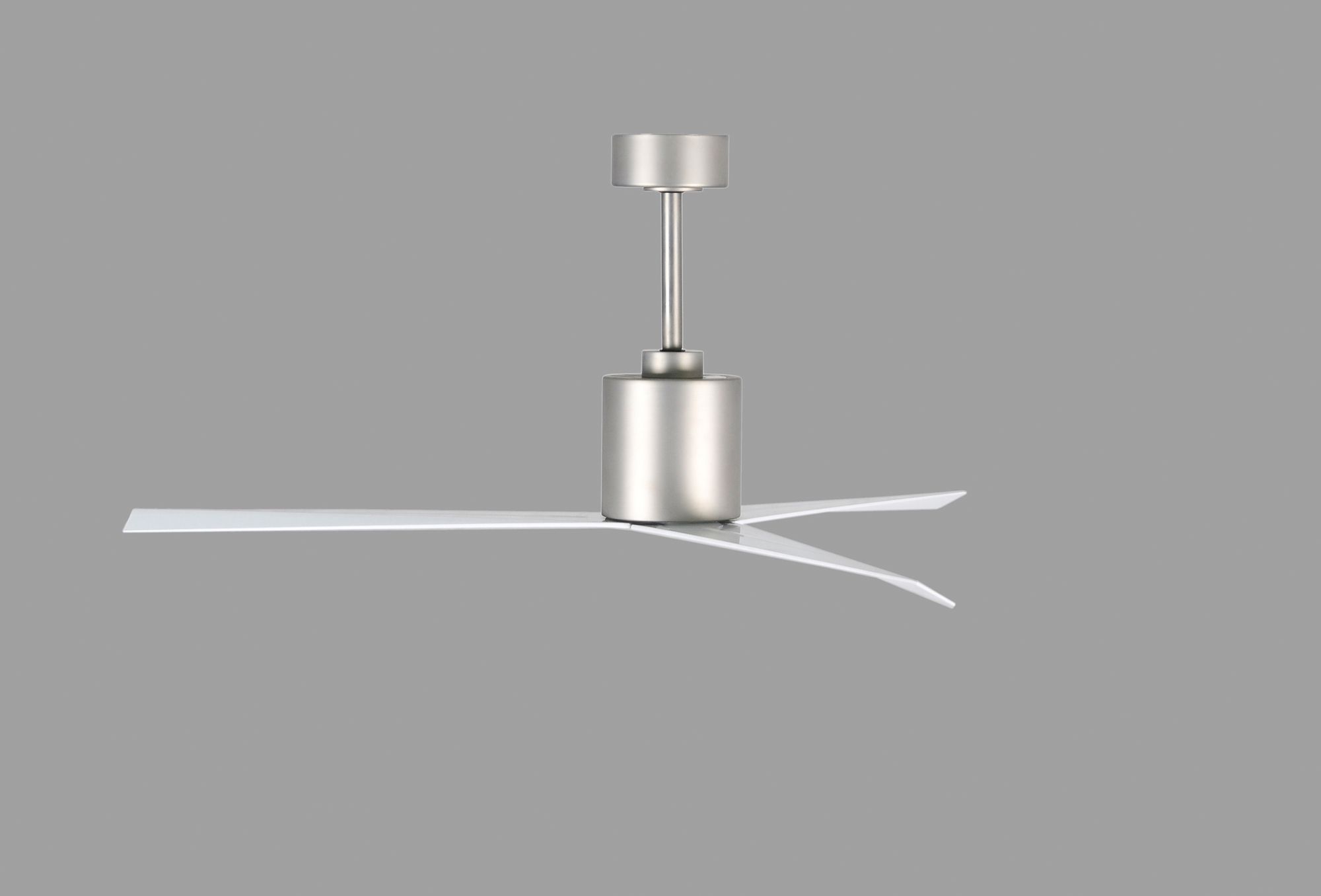 56" Matthews Eliza Brushed Nickel Gloss White Modern Ceiling Fan