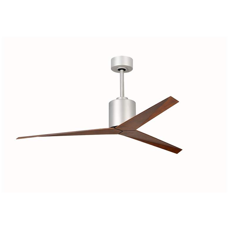 Image 1 56 inch Matthews Eliza Brushed Nickel Walnut Blades Ceiling Fan