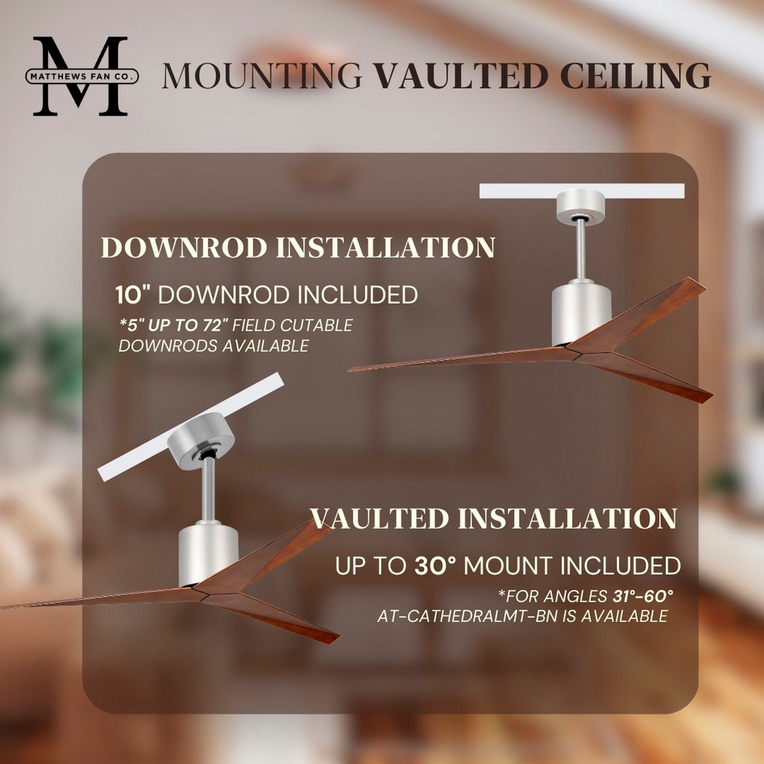 Image 6 56" Matthews Eliza Brushed Nickel Walnut Blades Ceiling Fan more views