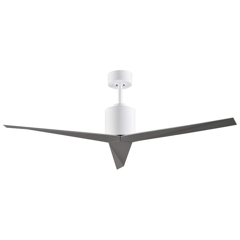 Image 1 56" Matthews Eliza Gloss 3-Blade White and Silver Ceiling Fan