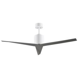 56&quot; Matthews Eliza Gloss 3-Blade White and Silver Ceiling Fan