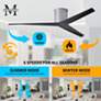 7_56" Matthews Eliza-H Brushed Nickel Matte Black Ceiling Fan more views