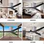 56" Matthews Eliza-H Brushed Nickel Matte Black Ceiling Fan