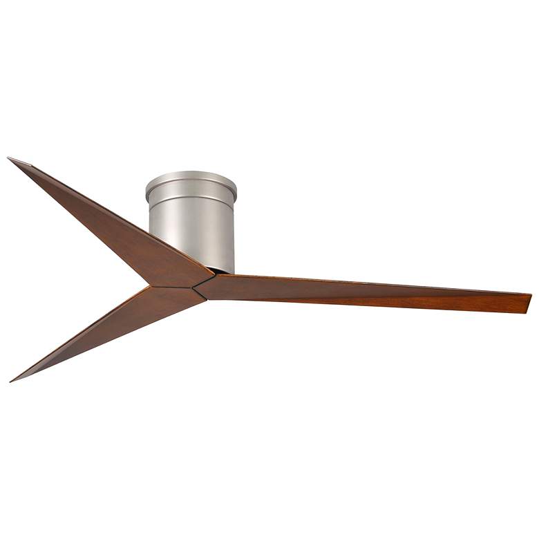 Image 1 56 inch Matthews Eliza-H Brushed Nickel Walnut 3-Blade Ceiling Fan