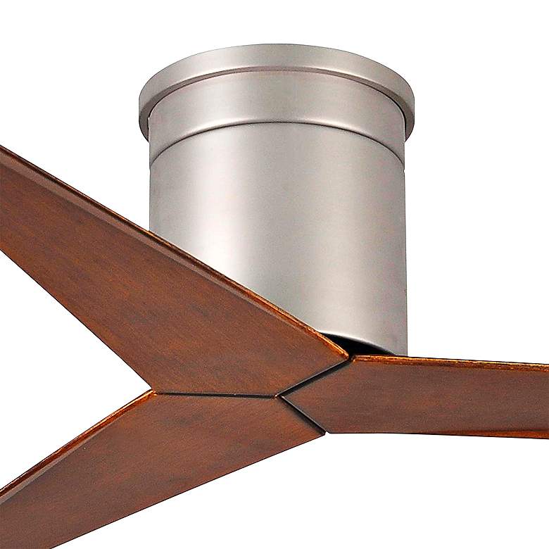 Image 2 56" Matthews Eliza-H Brushed Nickel Walnut 3-Blade Ceiling Fan more views