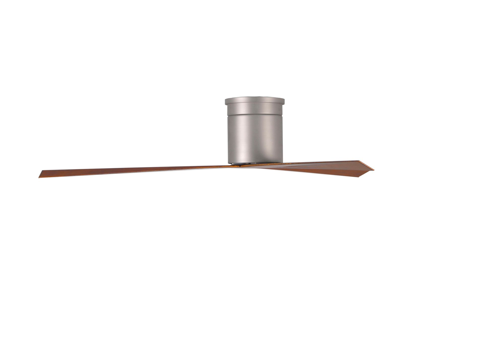 56" Matthews Eliza-H Brushed Nickel Walnut 3-Blade Ceiling Fan