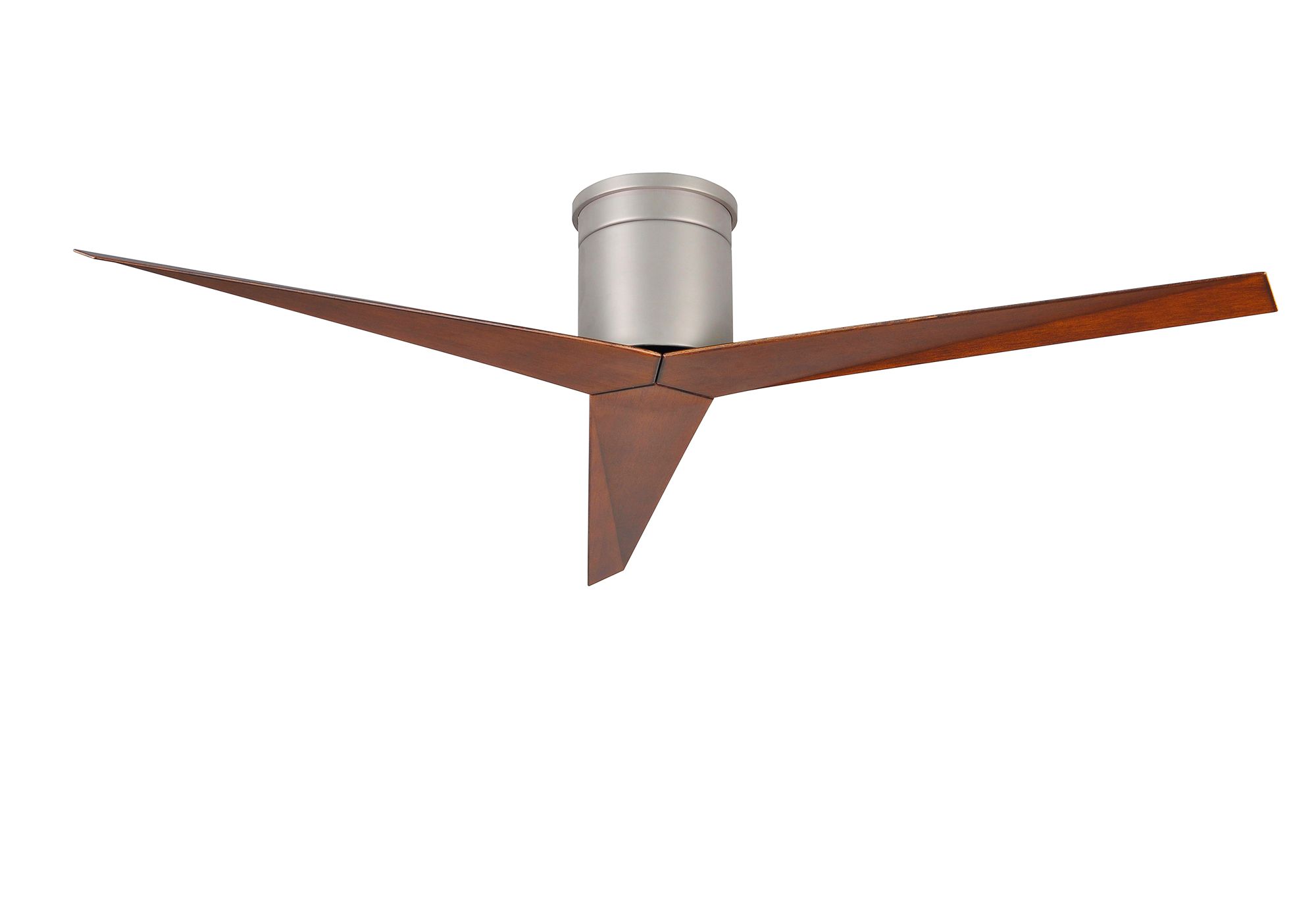 56" Matthews Eliza-H Brushed Nickel Walnut 3-Blade Ceiling Fan