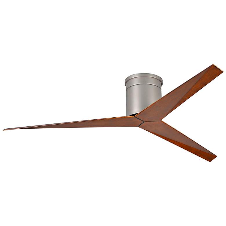 Image 4 56" Matthews Eliza-H Brushed Nickel Walnut 3-Blade Ceiling Fan more views