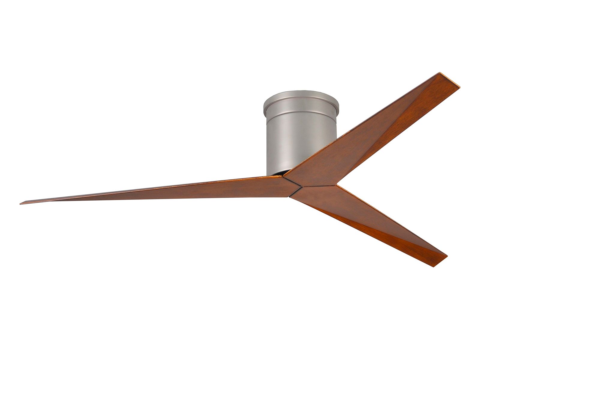 56" Matthews Eliza-H Brushed Nickel Walnut 3-Blade Ceiling Fan