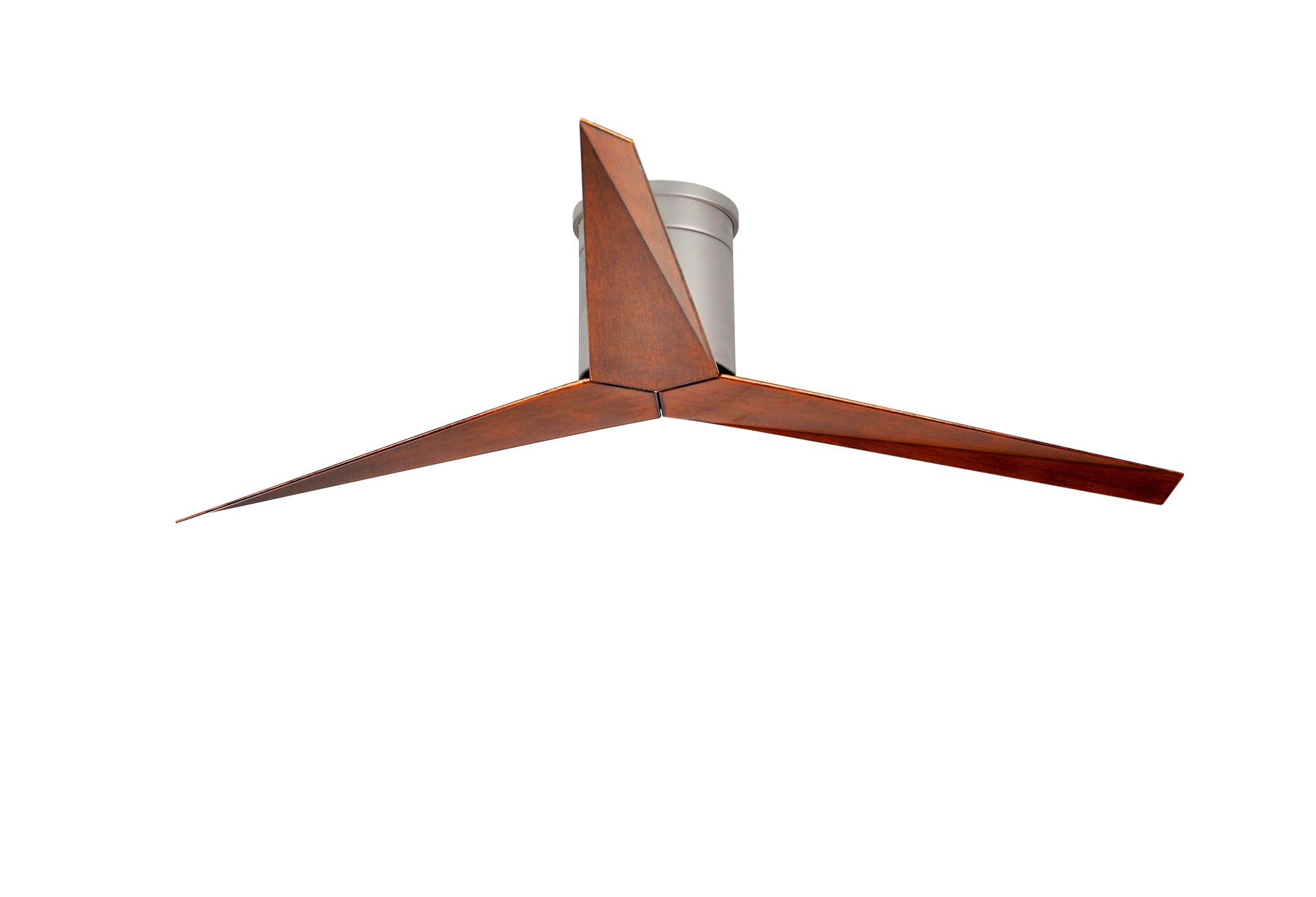56" Matthews Eliza-H Brushed Nickel Walnut 3-Blade Ceiling Fan