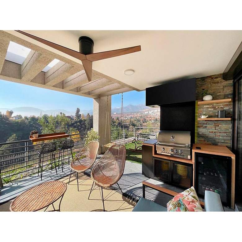Image 2 56" Matthews Eliza-H Flush Mount Matte Black Ceiling Fan more views