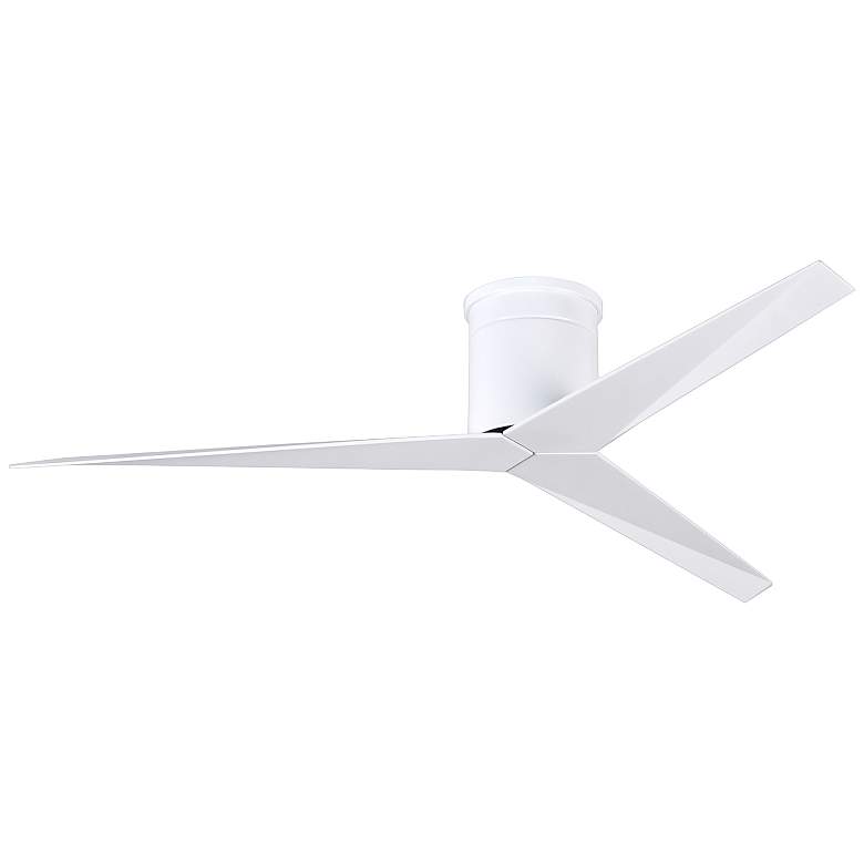 56 inch Matthews Eliza-H Gloss White Damp Hugger Ceiling Fan with Remote