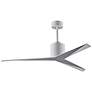 56" Matthews Eliza White Modern Damp Rated Ceiling Fan with Remote