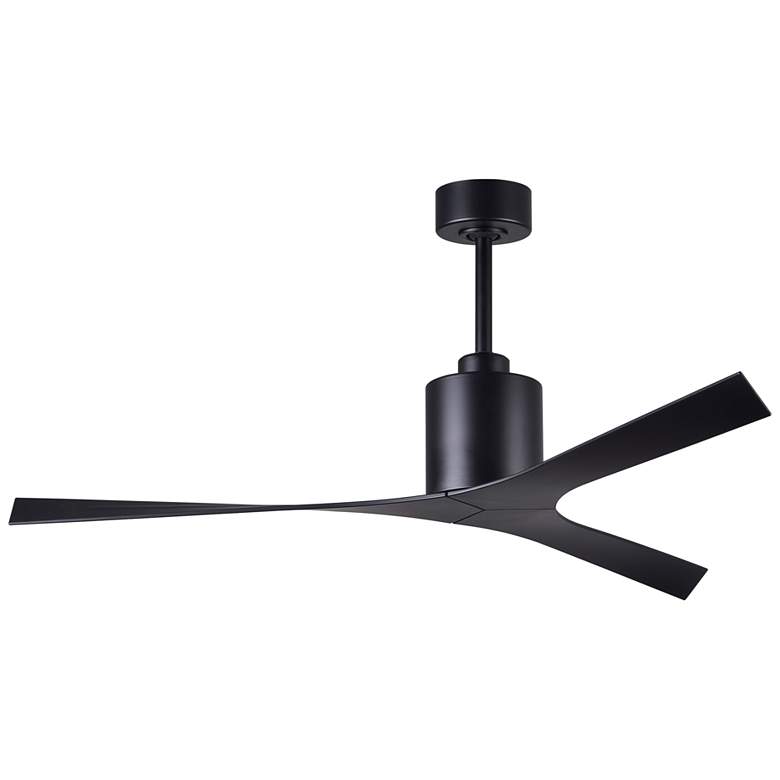 Image 2 56 inch Matthews Molly Matte Black Damp Rated Ceiling Fan with Remote