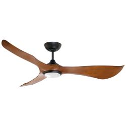 56" Maxim Keanu Black/Walnut Indoor/Outdoor Fan w LED Light Kit