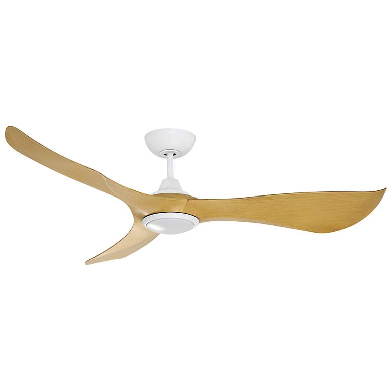 Image 1 56" Maxim Keanu Matte White/Teak Indoor/Outdoor Fan w LED Light Kit