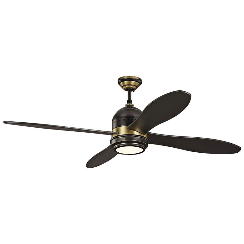 56&quot; Metrograph Bronze and Antique Brass LED Ceiling Fan