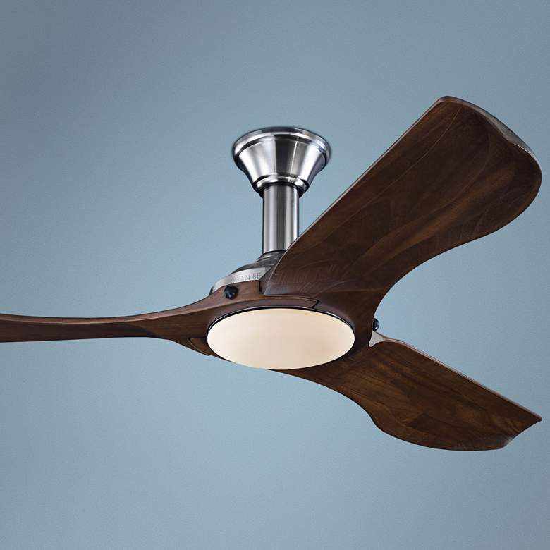 Image 1 56 inch Minimalist Brushed Steel LED Damp DC Ceiling Fan
