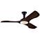 56" Minimalist Matte Black LED Damp DC Ceiling Fan with Remote