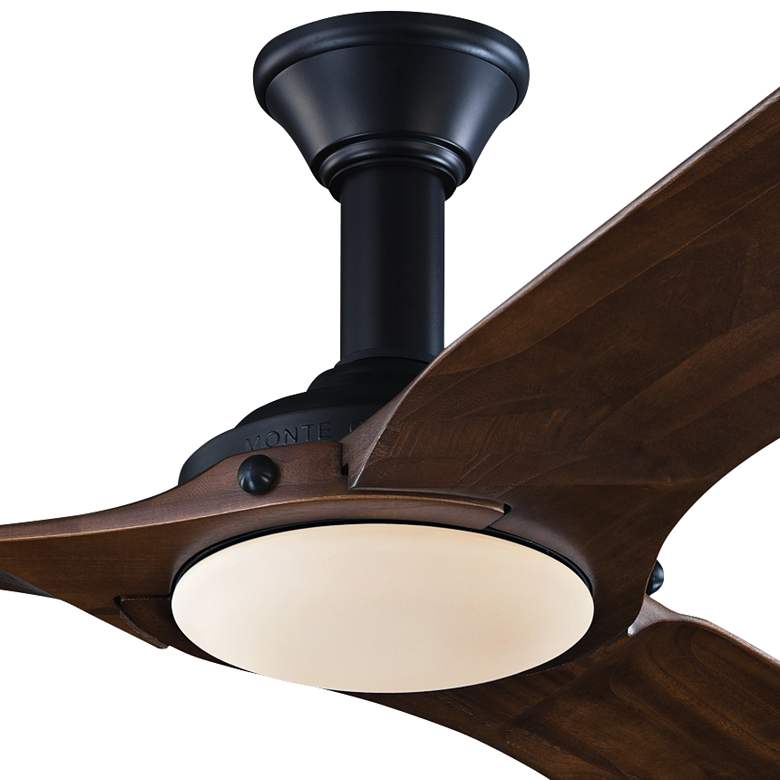 56&quot; Minimalist Matte Black LED Damp DC Ceiling Fan with Remote more views