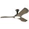 56" Minimalist Pewter LED Rustic Ceiling Fan with Remote