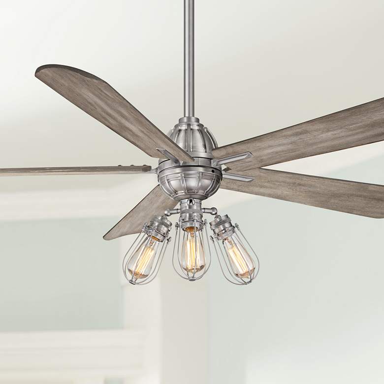 Image 1 56" Minka Aire Alva Brushed Nickel LED Ceiling Fan with Remote