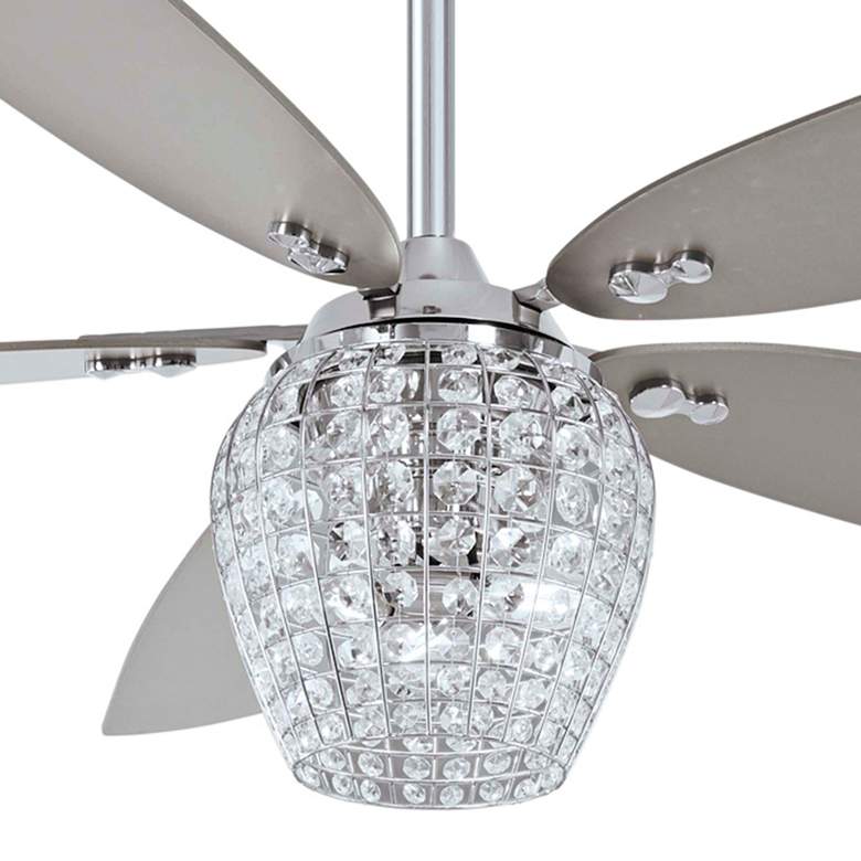 Image 3 56" Minka Aire Bling Chrome and Crystal LED Ceiling Fan with Remote more views