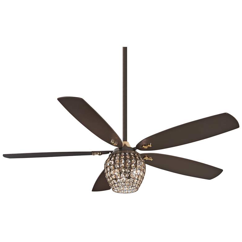 Image 2 56 inch Minka Aire Bling LED Bronze Crystal Indoor Ceiling Fan with Remote