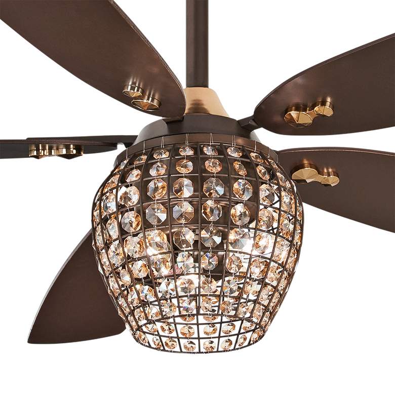 Image 3 56" Minka Aire Bling LED Bronze Crystal Indoor Ceiling Fan with Remote more views