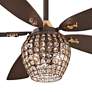 56" Minka Aire Bling LED Bronze Crystal Indoor Ceiling Fan with Remote