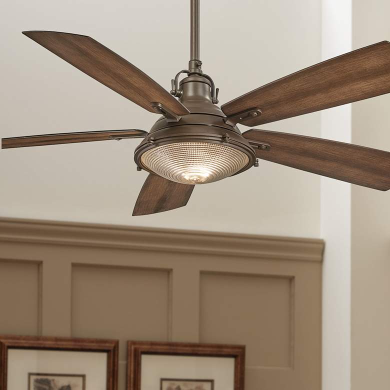 Image 1 56" Minka Aire Groton Bronze Outdoor LED Ceiling Fan with Remote
