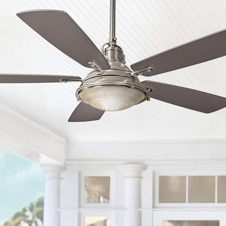 Image 1 56" Minka Aire Groton Brushed Nickel Outdoor Ceiling Fan