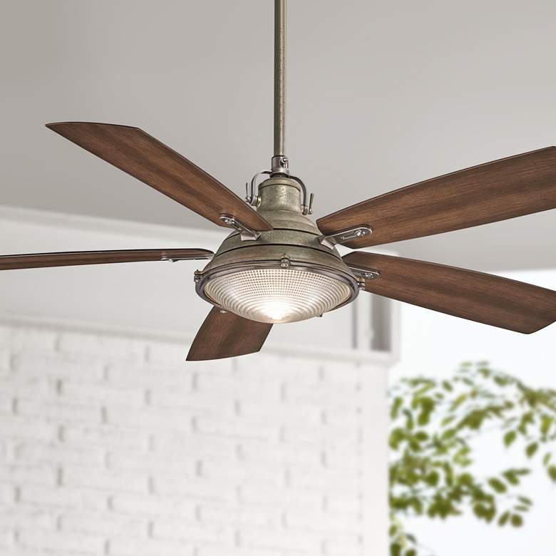 Image 1 56" Minka Aire Groton Pewter Outdoor LED Ceiling Fan with Remote