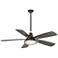 56" Minka Aire Groton Sand Black Outdoor LED Ceiling Fan with Remote