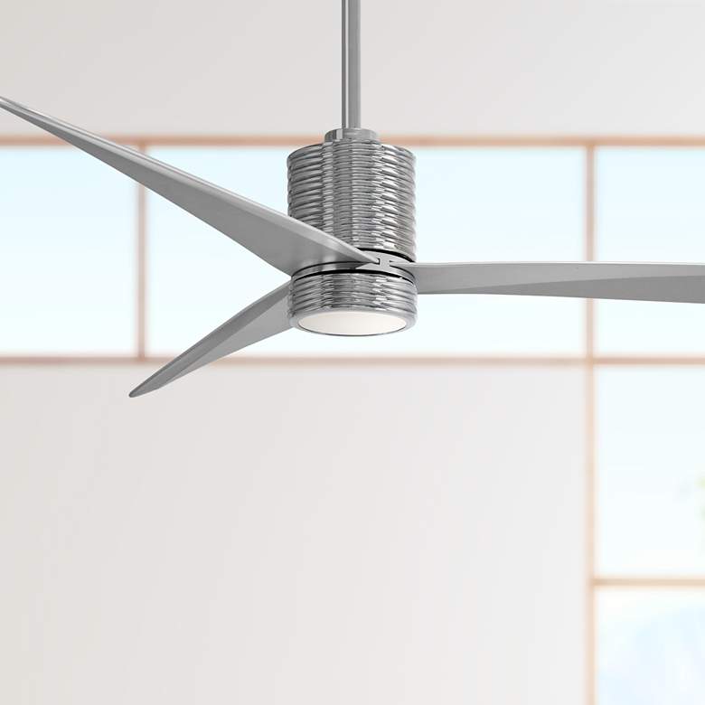 Image 1 56 inch Minka Aire Mojave Chrome and Silver LED Ceiling Fan