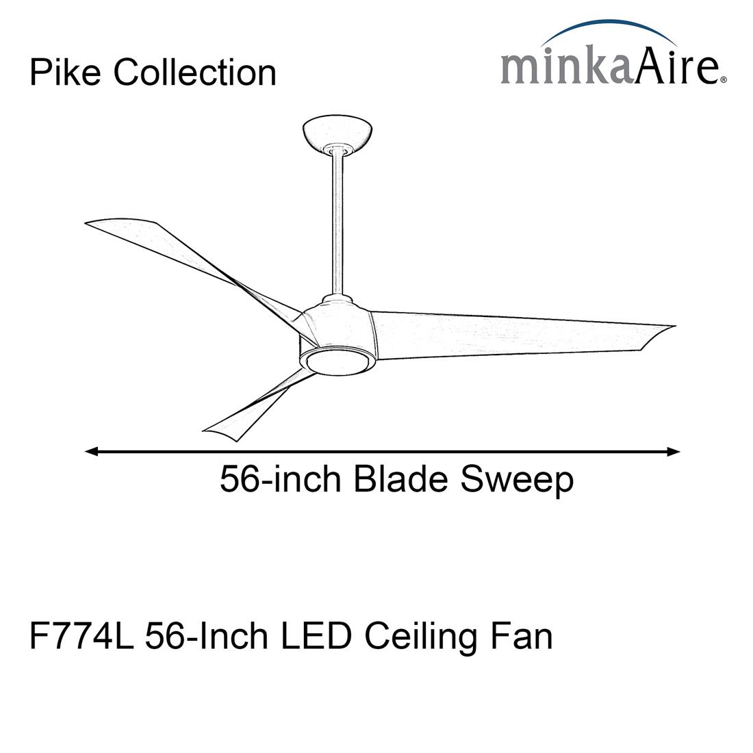 56" Minka Aire Pike Legacy Brass LED Ceiling Fan