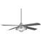 56" Minka Aire Shade Brushed Nickel LED Outdoor Ceiling Fan