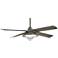 56" Minka Aire Shade Heirloom Bronze LED Wet Ceiling Fan with Remote