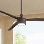 56" Minka Aire Skinnie Bronze LED Modern Wet Rated Fan with Remote