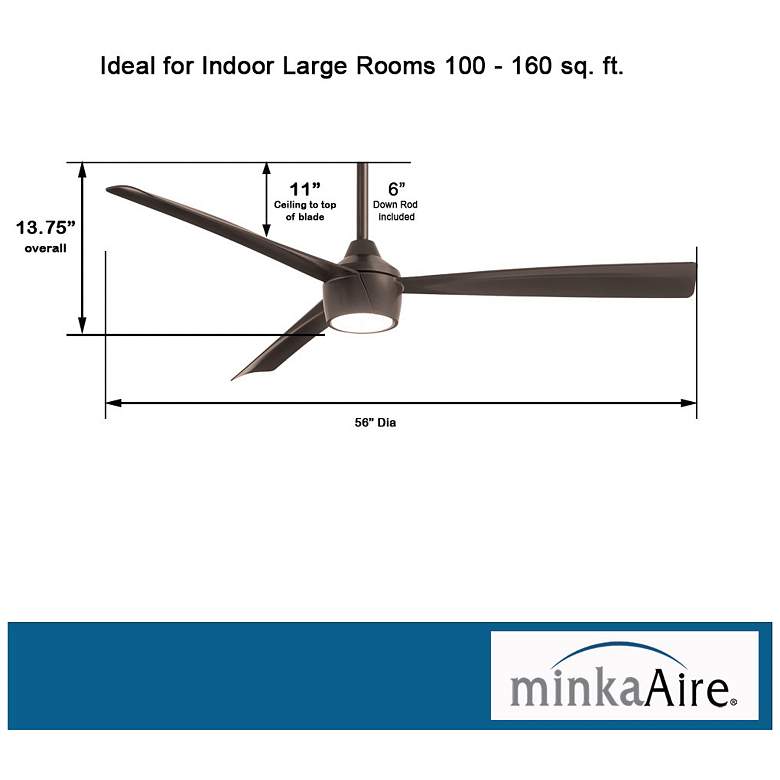 Image 7 56" Minka Aire Skinnie Bronze LED Modern Wet Rated Fan with Remote more views