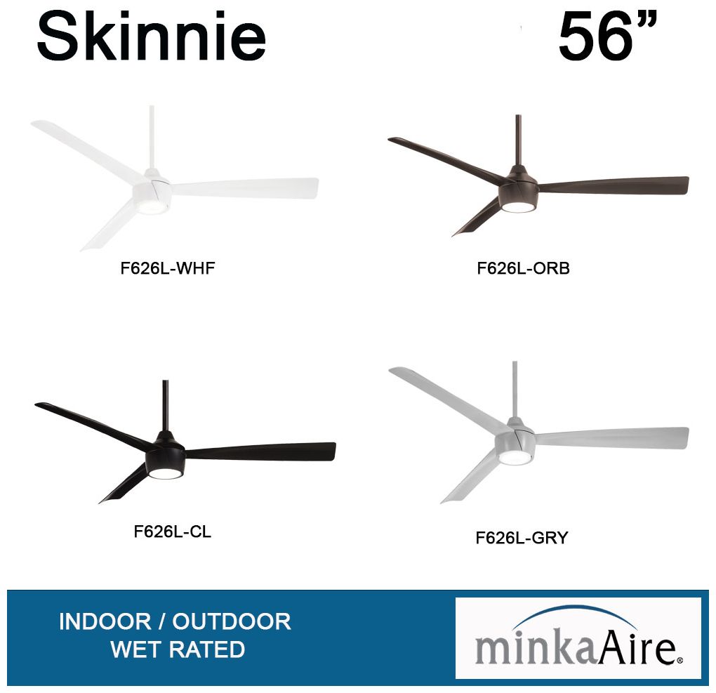 56" Minka Aire Skinnie Coal LED Ceiling Fan with Remote Control