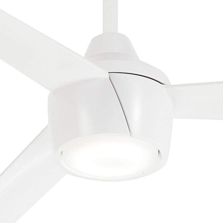Image 3 56 inch Minka Aire Skinnie Flat White LED Ceiling Fan with Remote Control more views