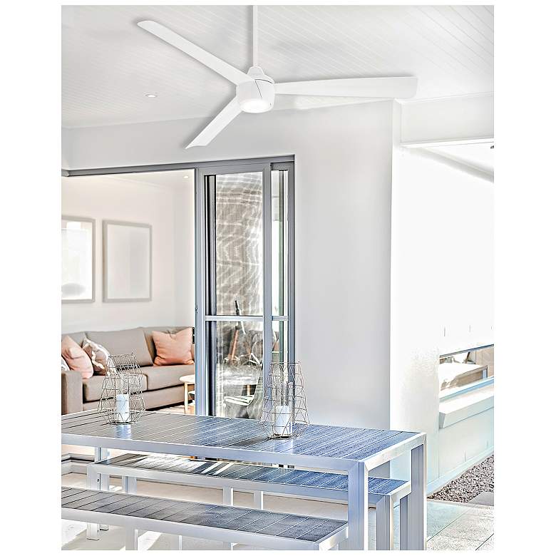 Image 6 56" Minka Aire Skinnie Flat White LED Ceiling Fan with Remote Control more views