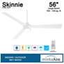 7_56" Minka Aire Skinnie Flat White LED Ceiling Fan with Remote Control more views