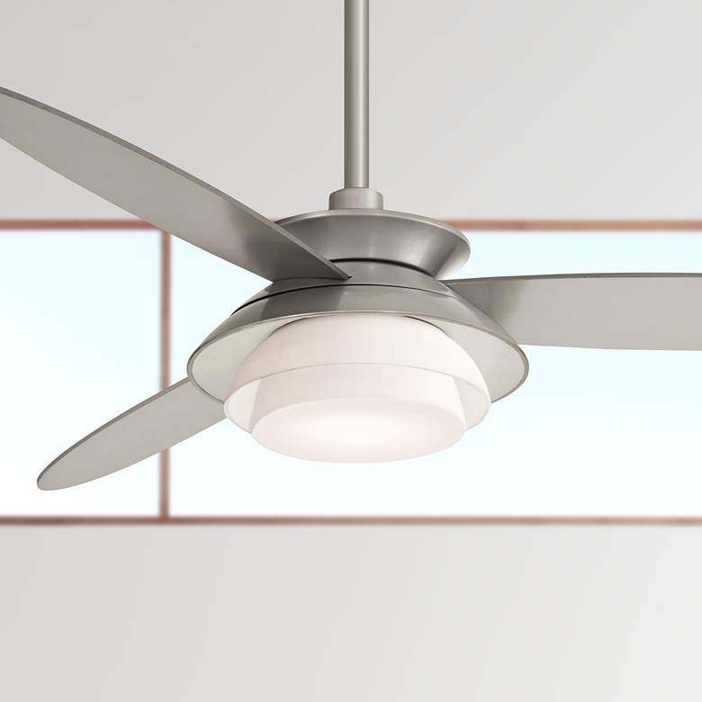 Image 1 56" Minka Aire Stack Silver Dimmable LED Ceiling Fan