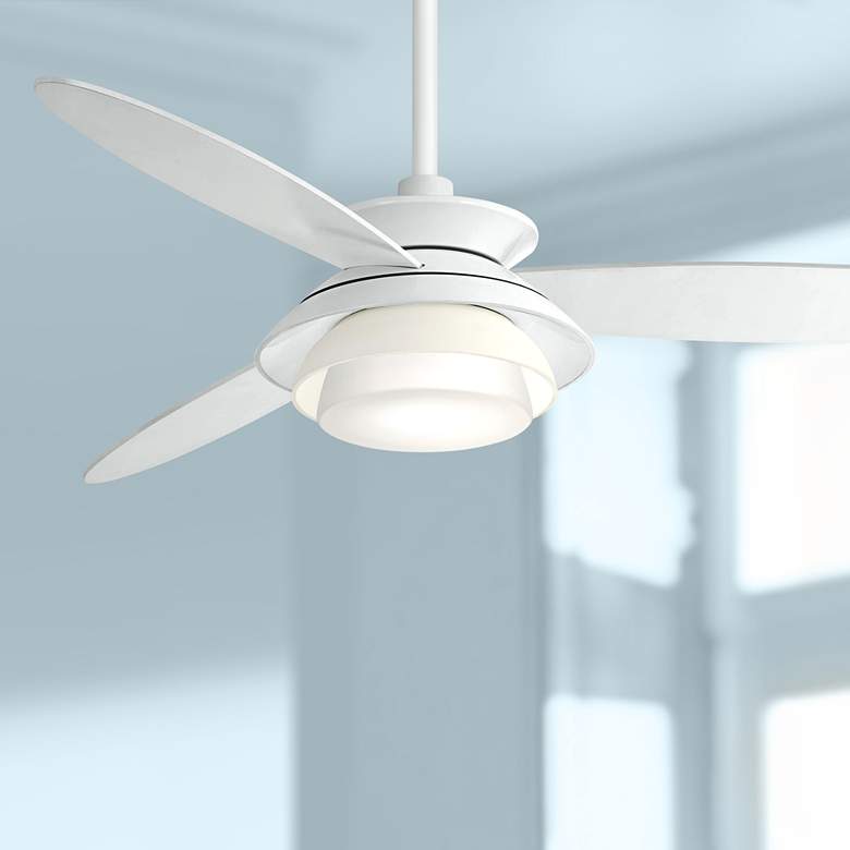Image 1 56" Minka Aire Stack White Dimmable LED Ceiling Fan